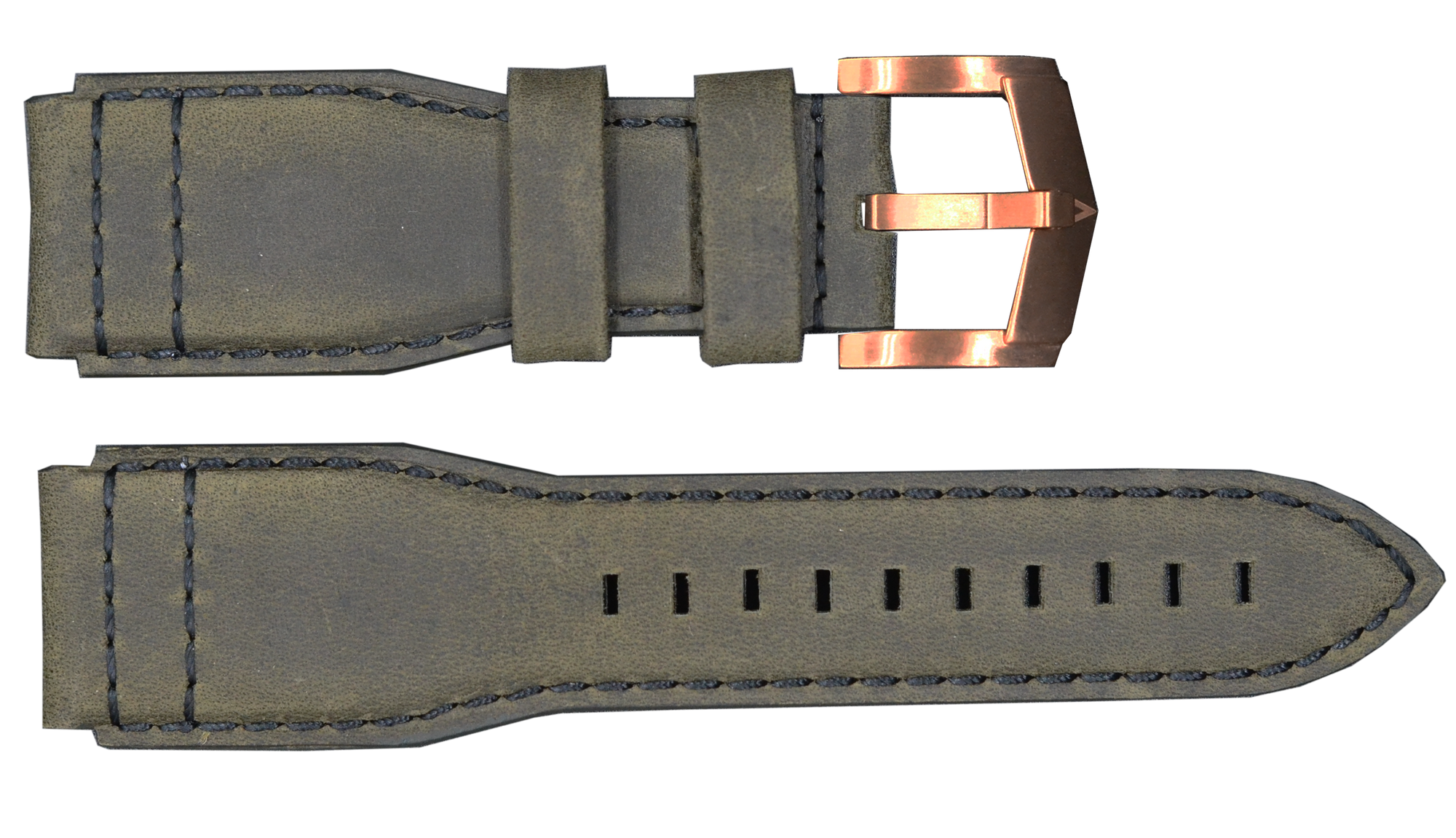 Military Green Strap with Rose Gold Buckle